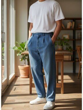 Cesare Attolini  Pleated Jeans Size 42. New With Tags. Made In Italy